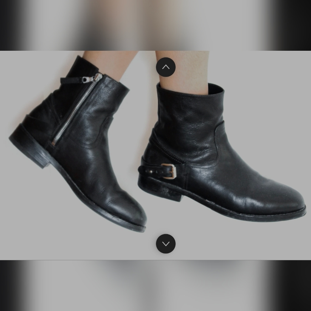 Rag & Bone Black Leather Ankle Boots Size 8 - Picture 2 of 10
